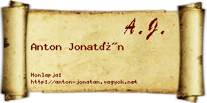 Anton Jonatán névjegykártya
